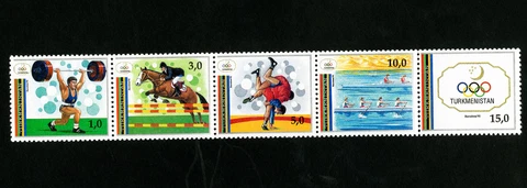 Turkmenistan Stamps VF Olympic strip of 5 Cover