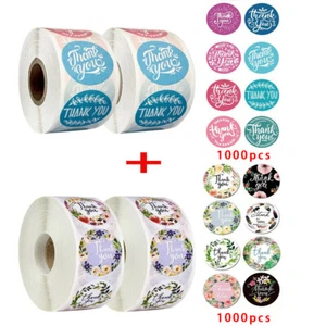 2000Pcs Thank You Stickers 1" Wedding Party Flowers Handmade Adhesive Labels US - Picture 1 of 12