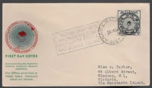 1954 Australia AAT Antarctic Research Expedition MACQUARIE Cxl WESLEY? FDC - Picture 1 of 1