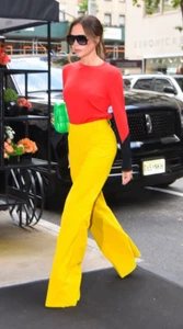 Pantalones Sergio Hudson Target Colección Pierna Ancha Amarillo Caléndula NUEVO CON ETIQUETAS S 6 AGOTADOS - Imagen 1 de 14