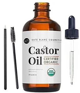Kate Blanc Cosmetics Castor Oil (2oz), USDA Certified Organic, 100% Pure, Cold - Picture 1 of 7
