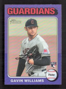 2024 Topps Heritage Hot Box refractor cromado púrpura #489 Gavin Williams radiocontrol - Imagen 1 de 2