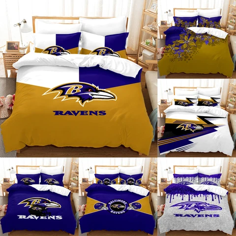 Baltimore Ravens Bedding Sets Cotton Blend Duvet Cover Pillowcase Quilt Cover Cover