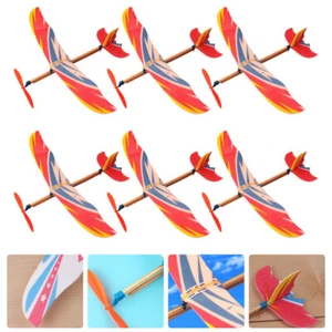 6PCS Airplane Models DIY Airplane Toys Rubber Band Powered Plane Playthings