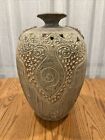 Vtg Studio Art Pottery Matte Earthenware Grecian Style Flower Floor Vase Urn 16"
