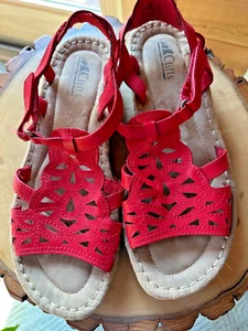 Cliffs by White Mountain Sandals Chambray Style Size 8.5 M Red - Picture 1 of 5