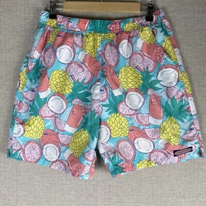 Vineyard Vines Shorts Mens M Pink Green Lemonade Print Swim Trunks Lined Beach - Picture 1 of 9