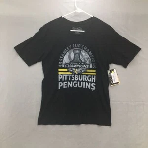 New Mens Majestic Threads Black NHL 2016 Pittsburgh Penguins T-Shirt Size S - Picture 1 of 12