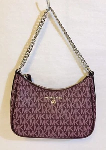 Michael Kors Signature Logo Jet Set Charm Pouchette Shoulder Bag - Picture 1 of 3