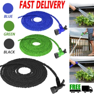 Heavy Duty 75/100FT Expandable Garden Hose Pipe Flexible With Water Spray Gun - Picture 1 of 13