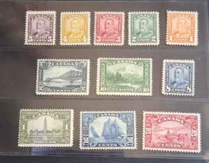 CANADA 1928 KG V 1c to $1 SG 278 - 285 Sc 149 - 159  pictorial set 11 MLH - Picture 1 of 2