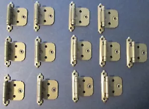 12 CABINET HARDWARE MFG. CO. SPRING CABINET HINGES Steel w/ Antique Brass Finish - Picture 1 of 7