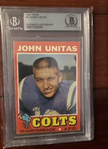 Johnny Unitas Signed 1971 Topps #1 Football Card Colts HOF Autograph Jsa - Picture 1 of 4