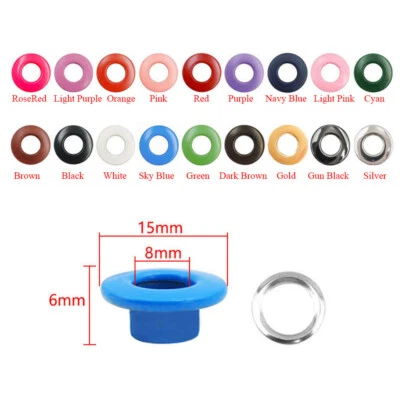 Juego de ojales de latón con arandelas hágalo usted mismo cuero artesanías reparación ojal 5 mm 6 mm 8 mm Foto 1 de 4