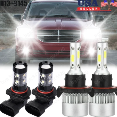 Combo bombillas antiniebla faros LED para Dodge Caliber 2007 2008 2009 4x H13 9145 Foto 1 de 4