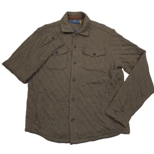 $ 228 Polo Ralph Lauren gestepptes doppelt gestricktes Jersey-Overshirt Herren Größe Medium - Bild 1 von 10