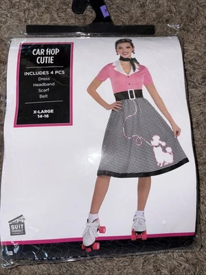 Car Hop Cutie Costume Size XL (14-16) 4 Pieces New In Package - Image 1 of 4