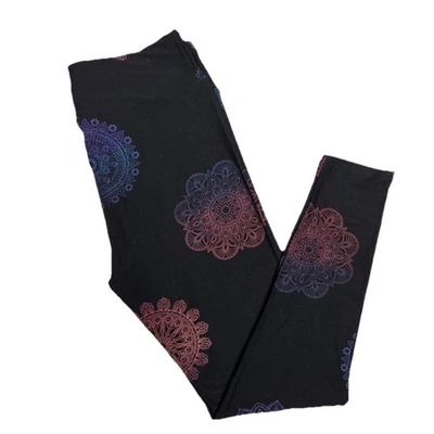 LuLaRoe Womens Leggings Size TC Black Pink Purple Mandalas Paisley Floral NWT - Image 1 of 3