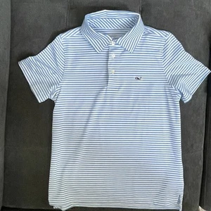 Vineyard Vines Boy's Stripe Sankaty Polo Shirt Small 8/10 Short Sleeve On-the-Go - Picture 1 of 3