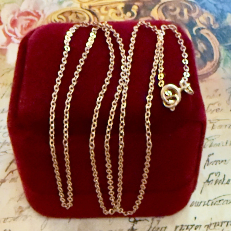 Cadena de oro rosa 14k 585 -Era vintage de Europa del Este URSS - 21,5" - 54,6 cm - #1958 Foto 1 de 4