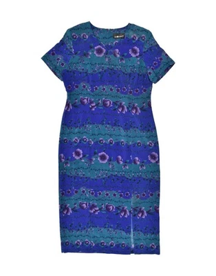 Maxi Vestido Vaina SAG HARBOR Mujer Reino Unido 16 Grande Azul Floral Poliéster AR08 Foto 1 de 4