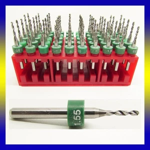 1.55mm .061" Solid Carbide Drill Bits FIFTY Pieces -1/8" Shank Premium Grade R/S - Picture 1 of 4