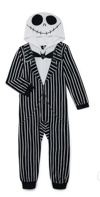 Traje Unión Pesadilla Antes de Navidad Pequeño 6/7 Niños Jack Skellington Con Capucha Nuevo Foto 1 de 4