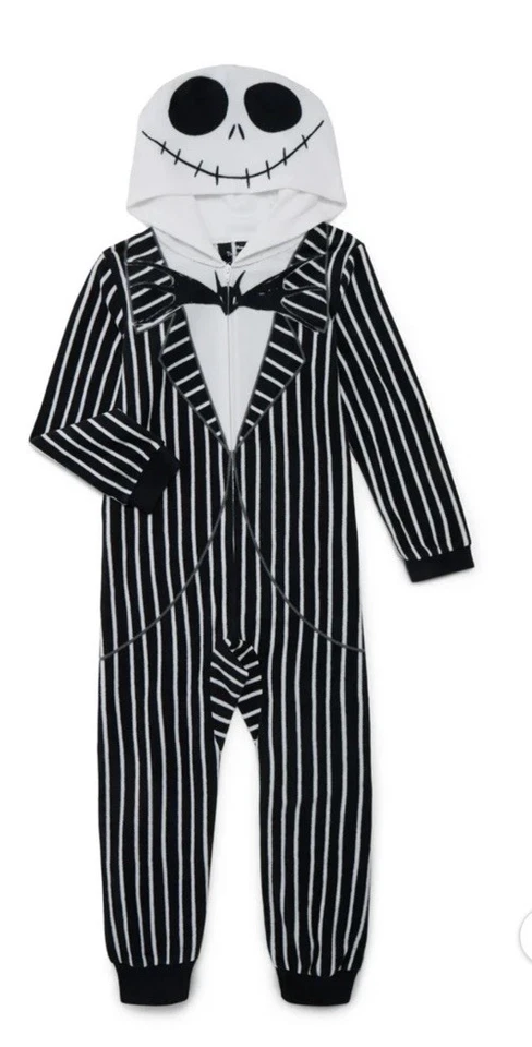 Traje Pesadilla Antes de Navidad Unión XS 4/5 Niños Jack Skellington Con Capucha Nuevo Foto 1 de 4