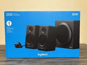 Brand New Logitech Z333 2.1 Speaker system 80 Watt   Black - Afbeelding 1 van 4