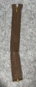 Vintage 1950/60er TALON Reißverschluss Made in USA Messing 14" TRENNUNG braun Tuch - Bild 1 von 10