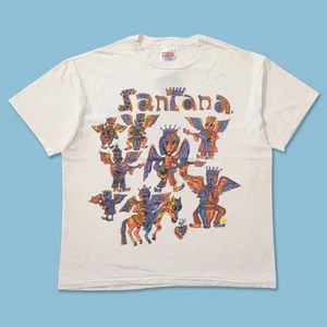 Vintage style Carlos Santana Tour Concert short sleeve white color shirt KV36095 - Picture 1 of 2