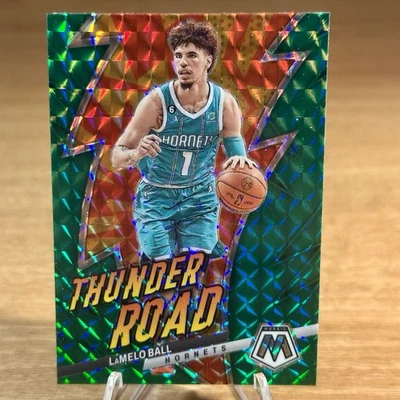 2022-23 Panini Mosaic LaMelo Ball Thunder Road #16 Green Prizm Charlotte Hornets - Image 1 of 4