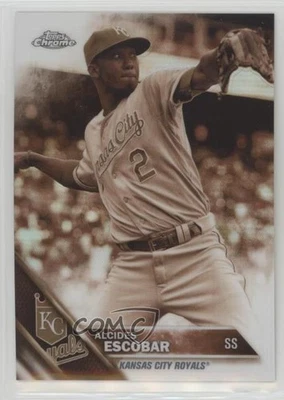 2016 Topps Chrome Sepia Refractor Alcides Escobar #117 - Image 1 of 2