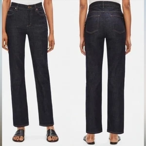 Eileen Fisher Organic Cotton Dark Wash Womens 10/ 29 x 32  Jeans Stretchy $148 - Picture 1 of 10