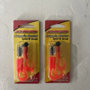 Lot Of 2 Johnson Crappie Buster Spin'R Grub Lure 1/8 oz New Free Shipping - Picture 1 of 2