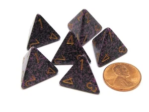 Speckled 18mm 4 Sided D4 Chessex Dice, 6 Pieces - Hurricane - Picture 1 of 1