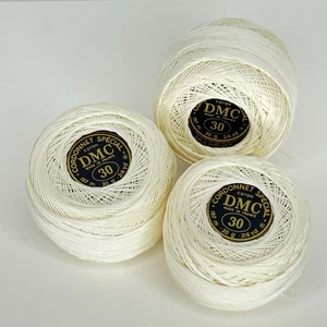 Vintage DMC Cordonnet Special Crochet Thread White #30 20g Lot of 5 - Picture 1 of 3