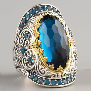 Turkish Handmade Jewelry Stainless Steel Cubic Zirconia Ladies Retro Ring SZ5-10
