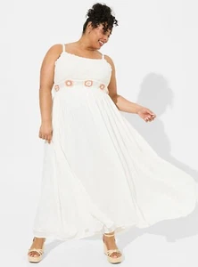 Maxi Vestido TORRID Crochet Detalle Floral Trapecio Nuevo con Etiquetas Nuevo 1X - Imagen 1 de 9