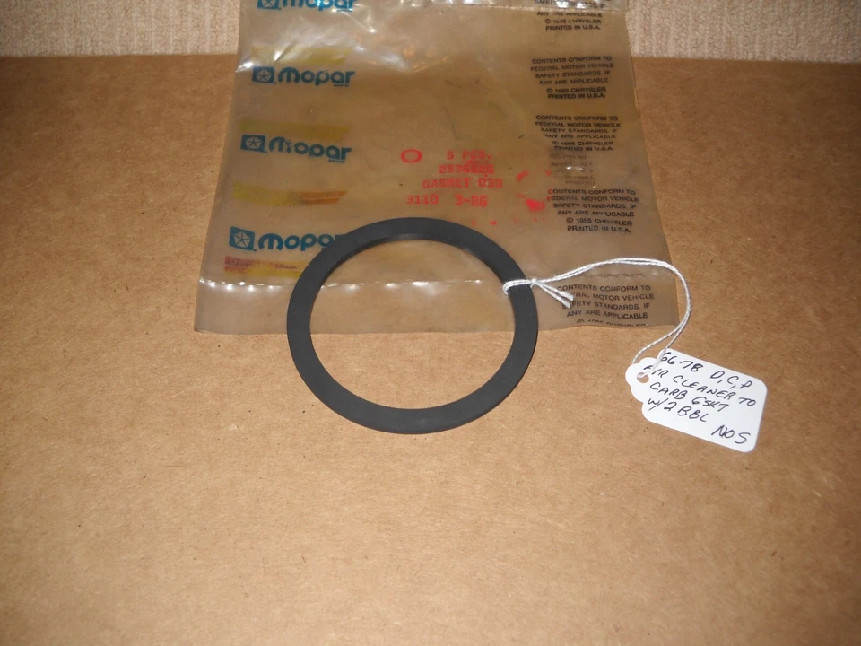 Junta de montaje de filtro de aire con carburador 2BBL nuevo de stock Mopar 66-78 Dodge Chrysler Plymouth Foto 1 de 1