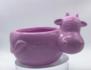 Ceramic Purple Hippopotamus Hippo Planter Pot , Pastel Lavender, 5” tall - Picture 1 of 4