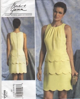 Vogue Sewing Pattern 1398 Dress by Badgley Mischka Scalloped Size 14 - 22 - Image 1 of 4