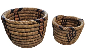 Matope Plant Basket Handcrafted in Uganda   Set of 2 - Picture 1 of 17