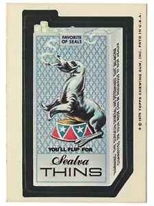 Topps Wacky Packages 1975 14ª serie 14 SEALVA THINS espalda blanca casi nuevo - Imagen 1 de 1