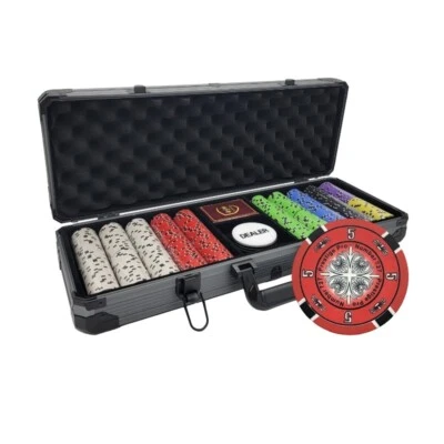 MRC POKER 500PCS 14G PRESTIGE PRO POKER CHIPS SET WITH DELUXE CASE - Image 1 of 4