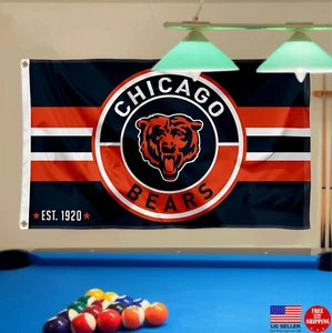 Chicago Bears Banner 3' x 5' Man Cave Flag Perfect Game Day Fan Tailgating Team - Picture 1 of 12