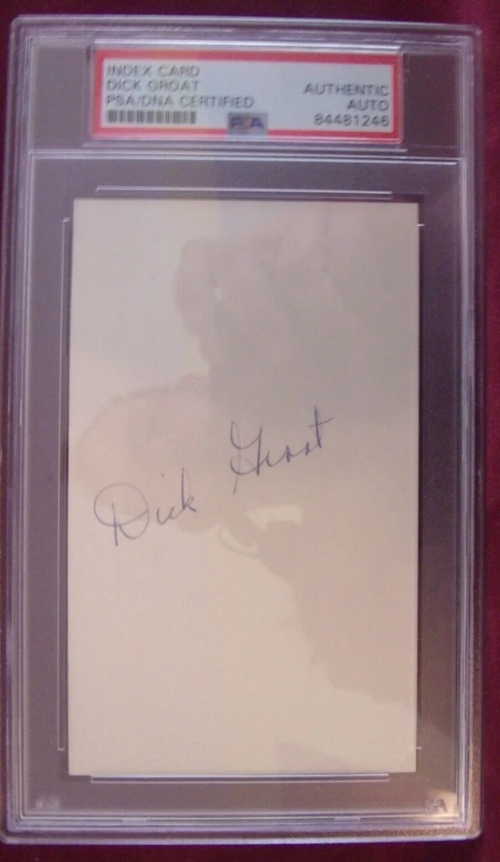 DICK GROAT 1952-67 1960 MVP HAND SIGNED INDEX CARD SLABBED AUTHENTIC PSA/DNA - Image 1 of 1