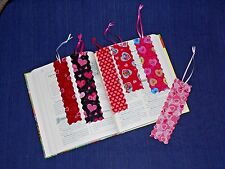 Handmade Fabric Cloth Bookmarks VALENTINE or HEART Themed Variety Pack Lot of 6
