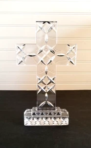 Vintage Royal Limited Lead Crystal Cross Made in Slovenia Statue 10"H - Picture 1 of 15