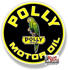 POLLY-8 12" ROUND POLLY MOTOR OIL DECAL LUBSTER LUBESTER GASOLINE PUMP STICKER - Picture 1 of 1